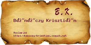 Bánóczy Krisztián névjegykártya